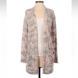 Talulah | Pink Grey Camo Camoflauge Open Front Cardigan Women’s Size S
